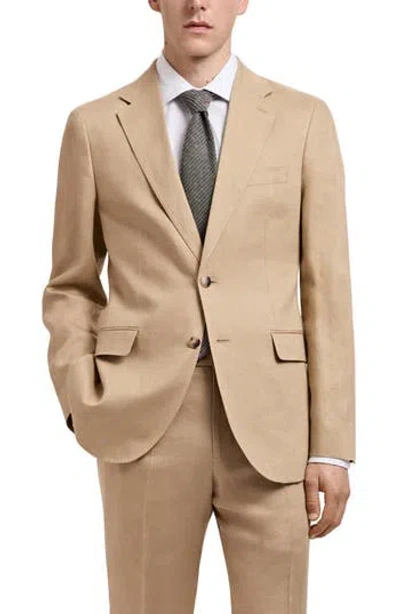 Mango Slim Fit Linen Sport Coat In Beige