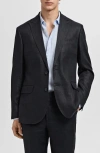 Mango Slim Fit Linen Sport Coat In Black