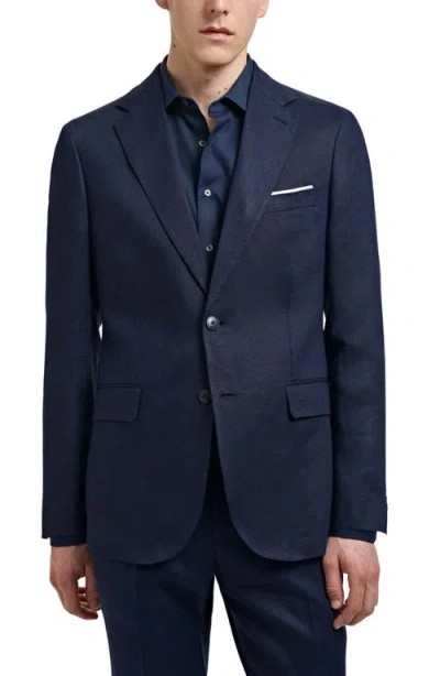Mango Slim Fit Linen Sport Coat In Dark Navy