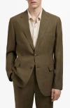 Mango Slim Fit Linen Sport Coat In Green