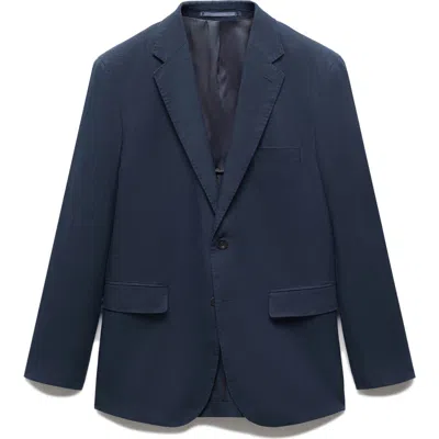 Mango Slim Fit Linen Sport Coat In Blue