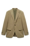Mango Slim Fit Lyocell & Cotton Blend Sport Coat In Khaki