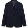 Mango Slim Fit Micro Houndstooth Wool Blend Sport Coat In Blue