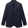 Mango Slim Fit Virgin Wool Suit Blazer In Dark Navy
