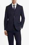 Mango Slim Fit Virgin Wool Suit Blazer In Navy