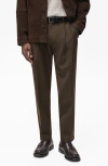 Mango Slim Fit Pants In Chocolate