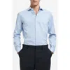 Mango Slim Fit Structured Cotton Button-up Shirt In Blue