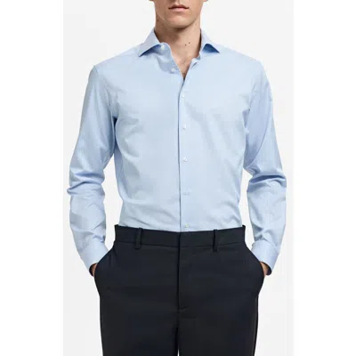 MANGO MANGO SLIM FIT PINSTRIPE BUTTON-UP SHIRT