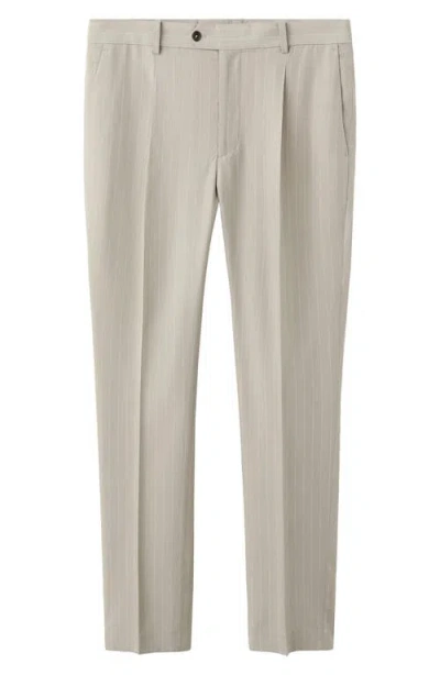 Mango Slim Fit Pinstripe Pants In Gray