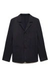 Mango Slim Fit Pinstripe Sport Coat In Dark Navy