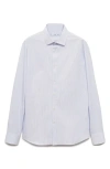 Mango Slim Fit Pinstripe Stretch Cotton Button-up Shirt In White