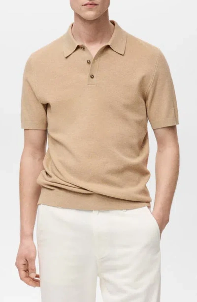 Mango Slim Fit Polo In Beige