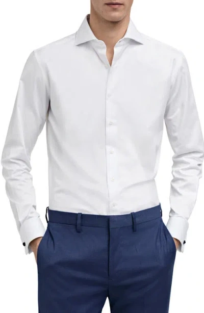 Mango Slim Fit Poplin Button-up Shirt In White