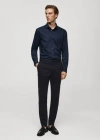 Mango Pantalon Chino Slim Fit Serge In Bleu Marine Foncé