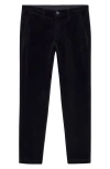 Mango Slim Fit Straight Leg Corduroy Pants In Dark Navy