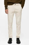 Mango Slim Fit Straight Leg Corduroy Pants In Ecru