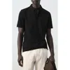 Mango Slim Fit Piqué Polo In Black