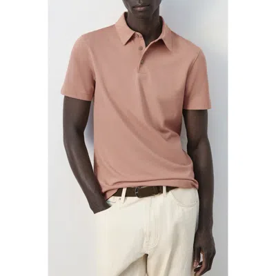 Mango Slim Fit Stretch Cotton Blend Piqué Polo In Pink