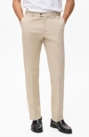 Mango Slim Fit Stretch Cotton Twill Pants In Neutral