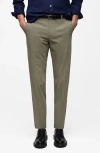 Mango Slim Fit Stretch Pants In Pastel Green