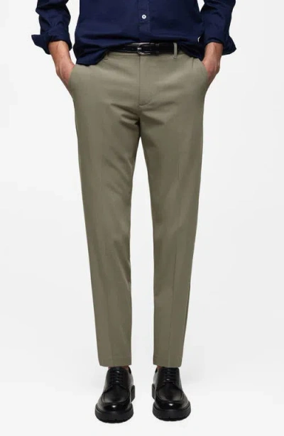 Mango Slim Fit Stretch Pants In Pastel Green