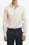 Mango Slim Fit Stretch Poplin Button-up Shirt In Ecru