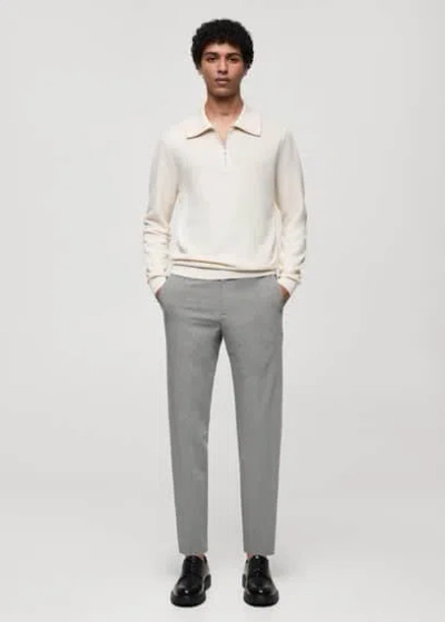 Mango Pantalon Slim Fit Stretch In Gris