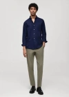 Mango Pantalon Slim Fit Stretch In Vert Pastel