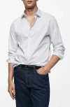 Mango Men's Slim-fit Striped Cotton Shirt In White