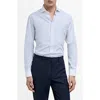 Mango Slim Fit Stripe Button-up Shirt With Contrast Collar In Sky Blue