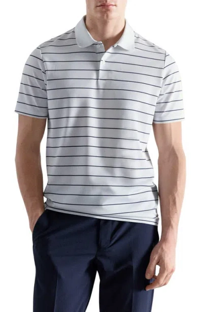 Mango Slim-fit Striped Coolmax Polo In White