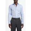 Mango Slim Fit Structured Cotton Button-up Shirt In Blue