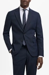Mango Slim Fit Suit Blazer In Blue