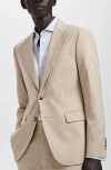 Mango Milan Slim Fit Linen Blazer In Neutral