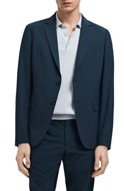 Mango Slim Fit Suit Jacket In Blue
