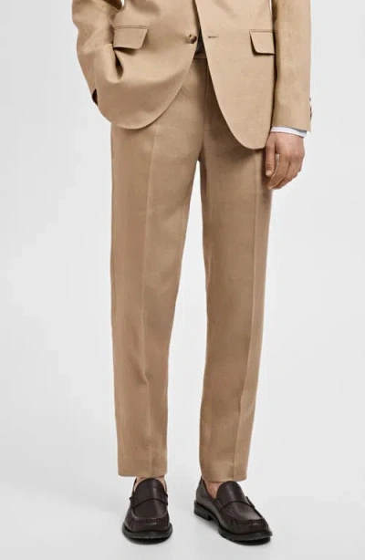 Mango Slim Fit Suit Pants In Brown