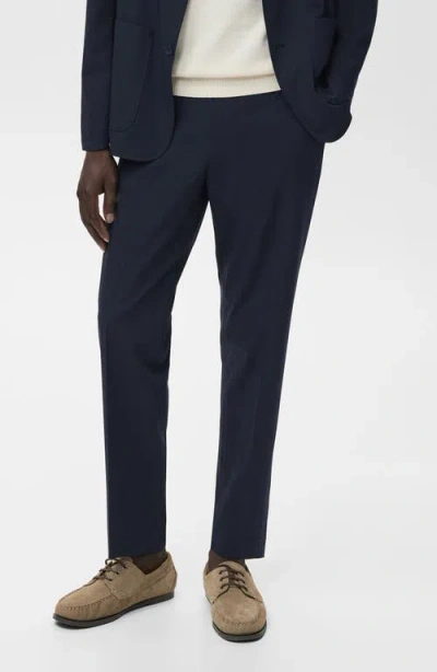 Mango Slim Fit Suit Pants In Blue