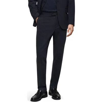 Mango Slim Fit Suit Pants In Dark Navy