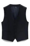 Mango Paris Superslim Fit Stretch Suit Vest In Blue