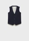 Mango Slim-fit Suit Waistcoat Dark Navy In Dark Navy