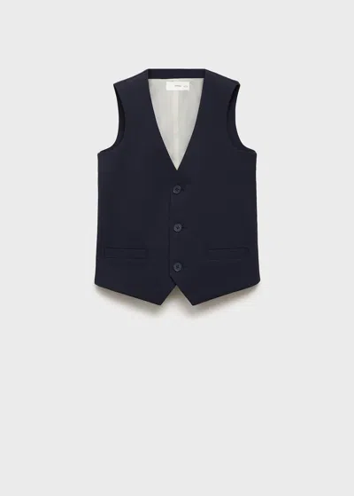 Mango Kids' Slim-fit Suit Waistcoat Dark Navy