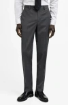 Mango Slim Fit Tech Fabric Pants In Grey