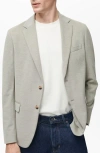 Mango Slim Fit Textured Cotton Blend Sport Coat In Gray