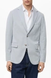 Mango Slim Fit Textured Cotton Blend Sport Coat In Sky Blue