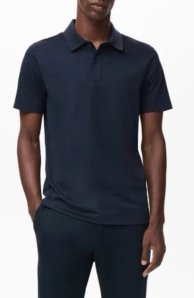 Mango Slim Fit Thermolite® Polo In Blue