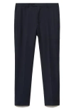Mango Slim Fit Virgin Wool Dress Pants In Dark Navy