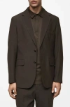 Mango Men's Wool Suit Blazer In Brown