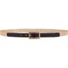 Mango Leather Slim Hardware Belt In Gold
