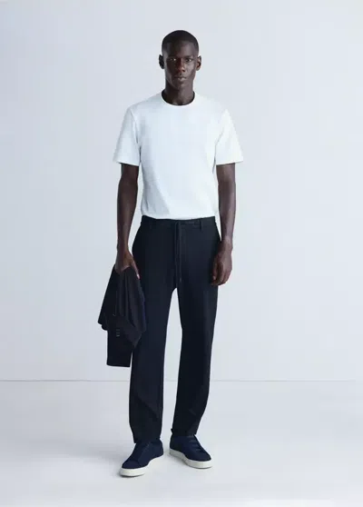 Mango Slim-fit Comfort Thermolite Trousers In Navy