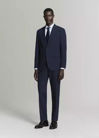 Mango Slim-fit Cotton Poplin Suit Shirt In Sky Blue